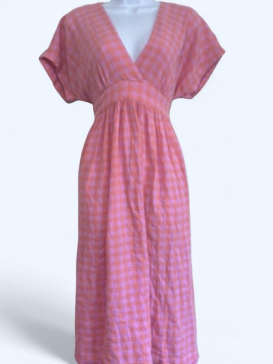 Hatch Dresses & Skirts - Hatch Maternity Pink & Orange Gingham Tie Back Maxi Dress S